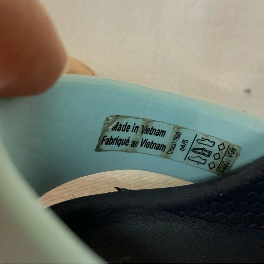Crocs Origimal Navy/Teal/White Comfort Clogs Baby/Toddler Sz C4/C5